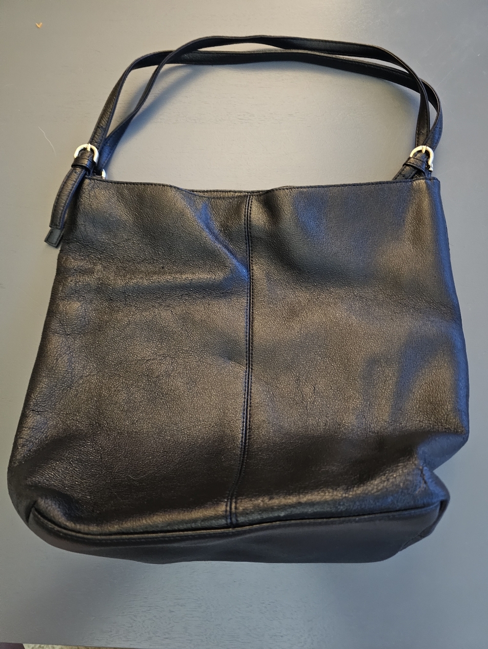 Vintage Luna Brosa Hobo Shoulder Bag Blk Leather